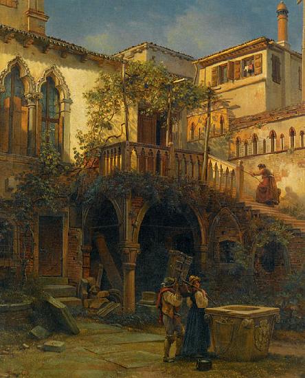 Friedrich Paul Nerly Hof in Venedig oil painting picture